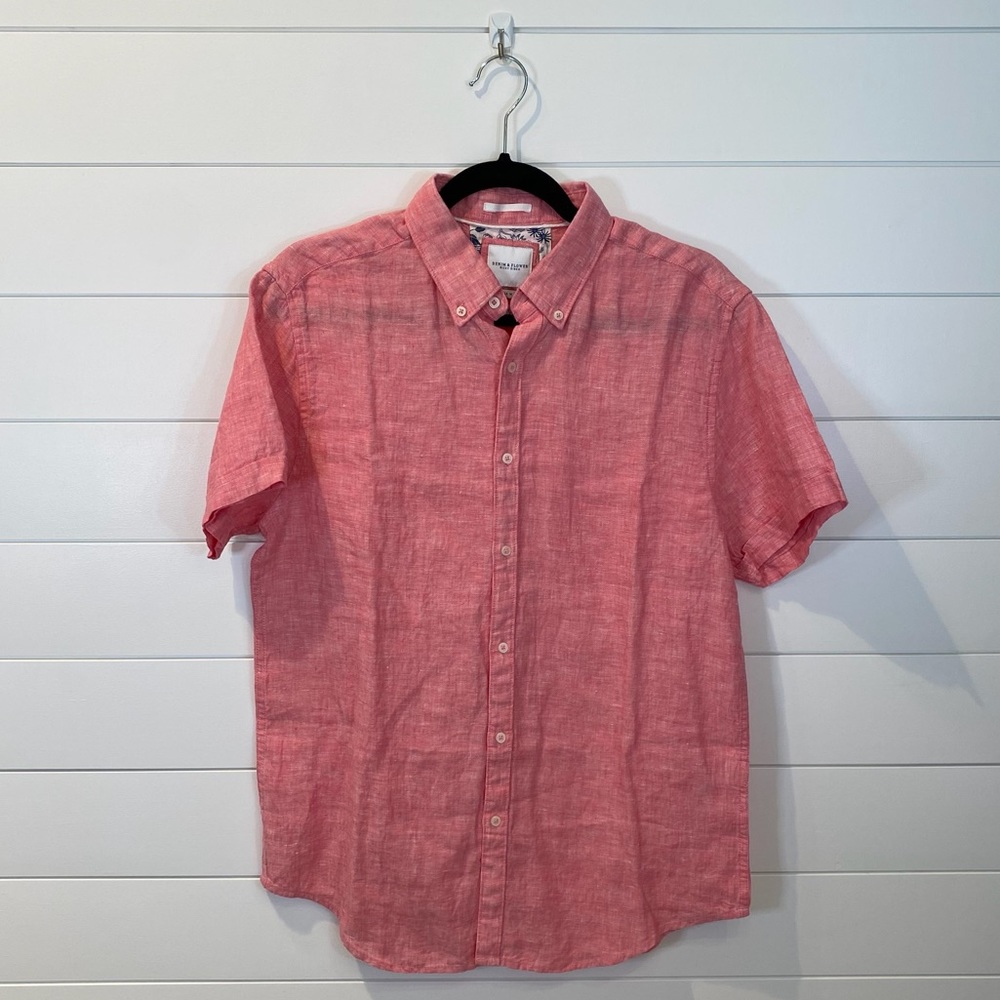 Denim & Flower Short Sleeve Button Down